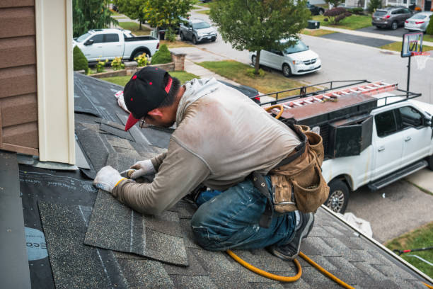 Professional Roofing technician working in Oakville, IA